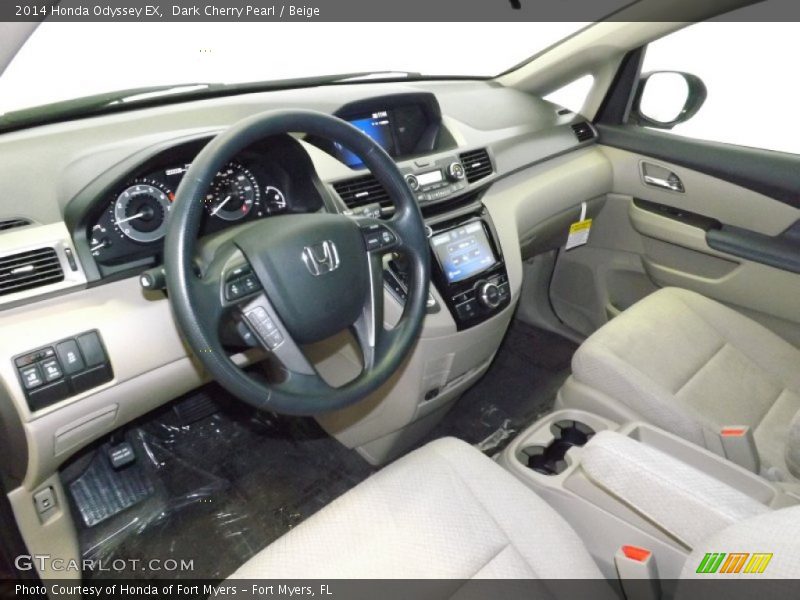 Dark Cherry Pearl / Beige 2014 Honda Odyssey EX