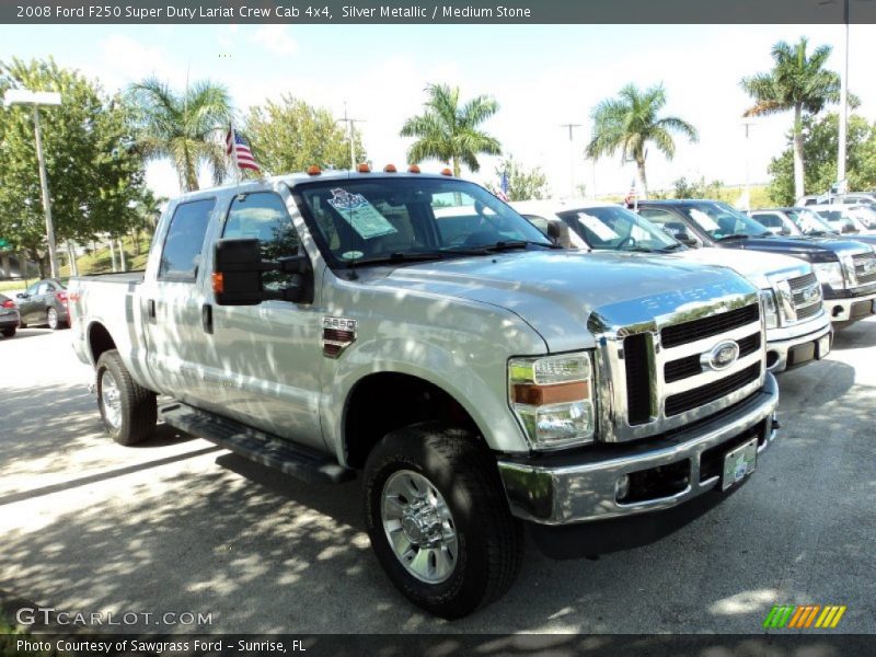Silver Metallic / Medium Stone 2008 Ford F250 Super Duty Lariat Crew Cab 4x4