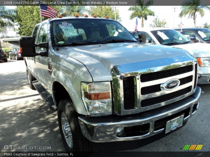 Silver Metallic / Medium Stone 2008 Ford F250 Super Duty Lariat Crew Cab 4x4