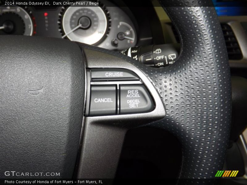 Dark Cherry Pearl / Beige 2014 Honda Odyssey EX