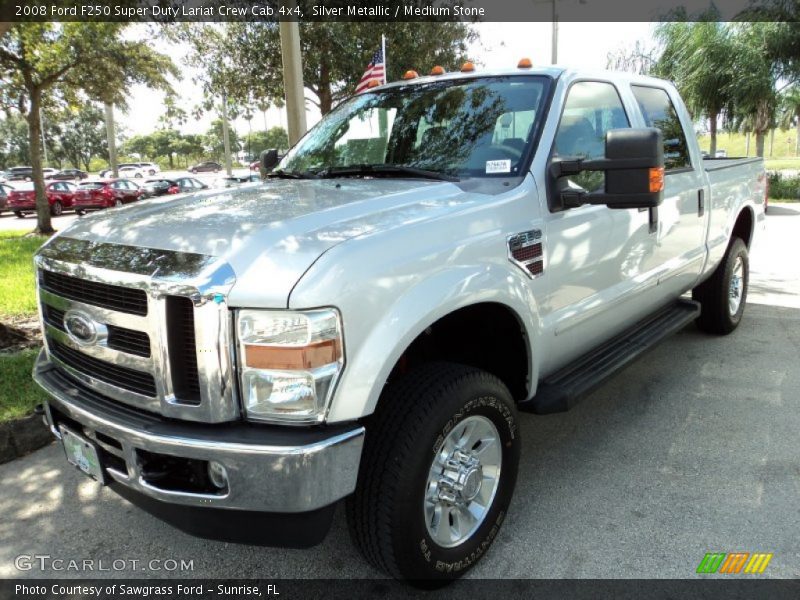 Silver Metallic / Medium Stone 2008 Ford F250 Super Duty Lariat Crew Cab 4x4