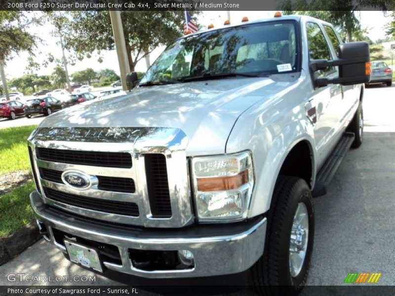Silver Metallic / Medium Stone 2008 Ford F250 Super Duty Lariat Crew Cab 4x4