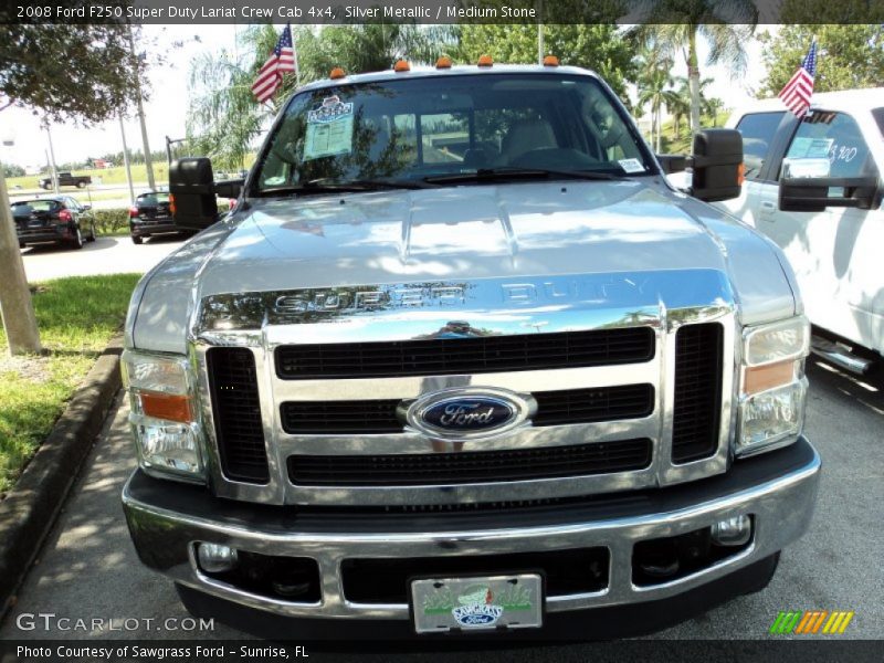 Silver Metallic / Medium Stone 2008 Ford F250 Super Duty Lariat Crew Cab 4x4