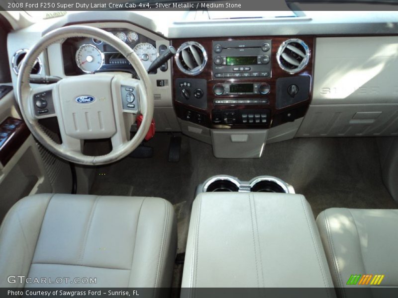 Silver Metallic / Medium Stone 2008 Ford F250 Super Duty Lariat Crew Cab 4x4
