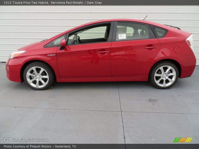 Barcelona Red Metallic / Dark Gray 2013 Toyota Prius Two Hybrid
