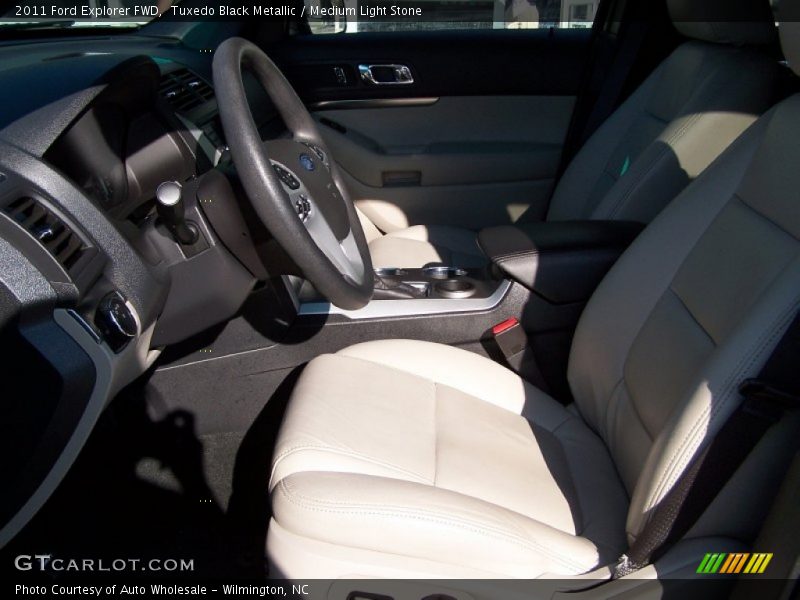 Tuxedo Black Metallic / Medium Light Stone 2011 Ford Explorer FWD