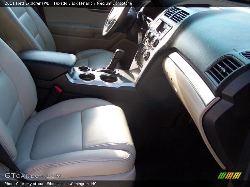 Tuxedo Black Metallic / Medium Light Stone 2011 Ford Explorer FWD