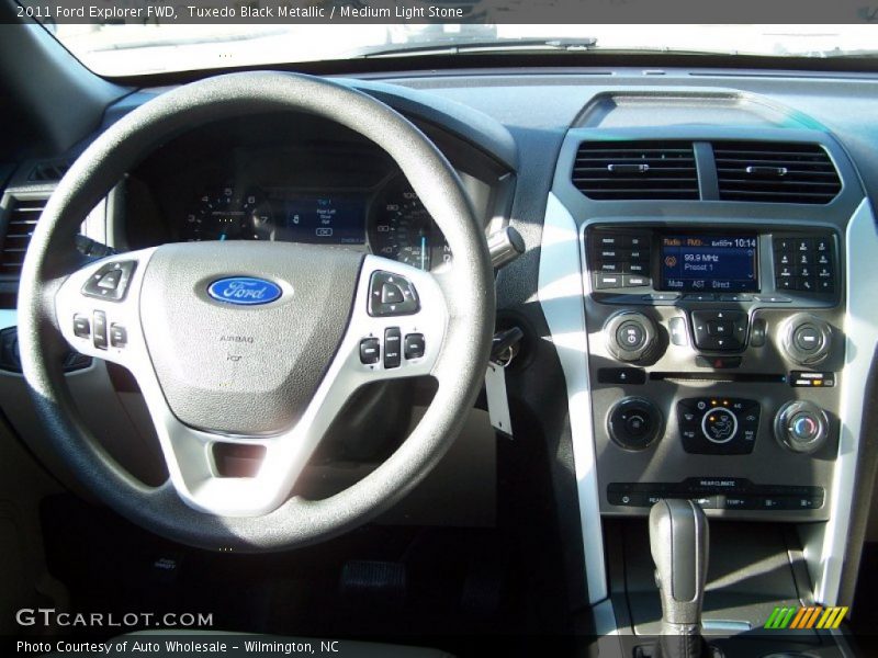 Tuxedo Black Metallic / Medium Light Stone 2011 Ford Explorer FWD