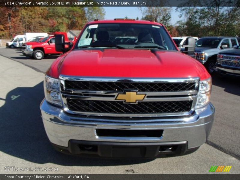 Victory Red / Dark Titanium 2014 Chevrolet Silverado 3500HD WT Regular Cab