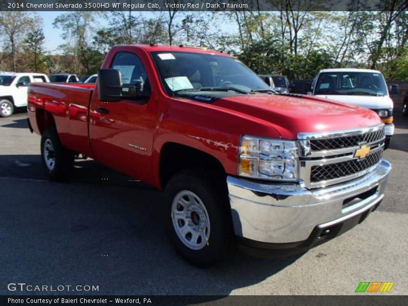 Victory Red / Dark Titanium 2014 Chevrolet Silverado 3500HD WT Regular Cab