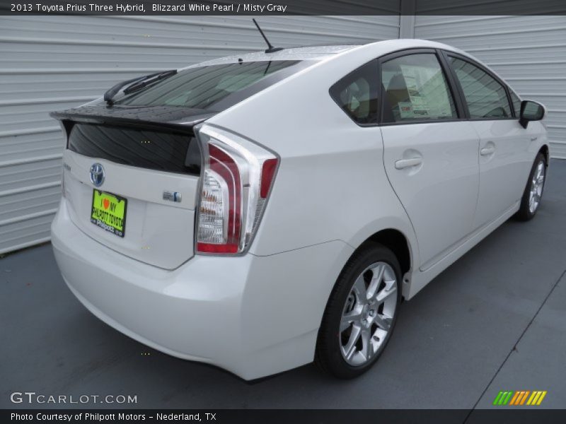 Blizzard White Pearl / Misty Gray 2013 Toyota Prius Three Hybrid