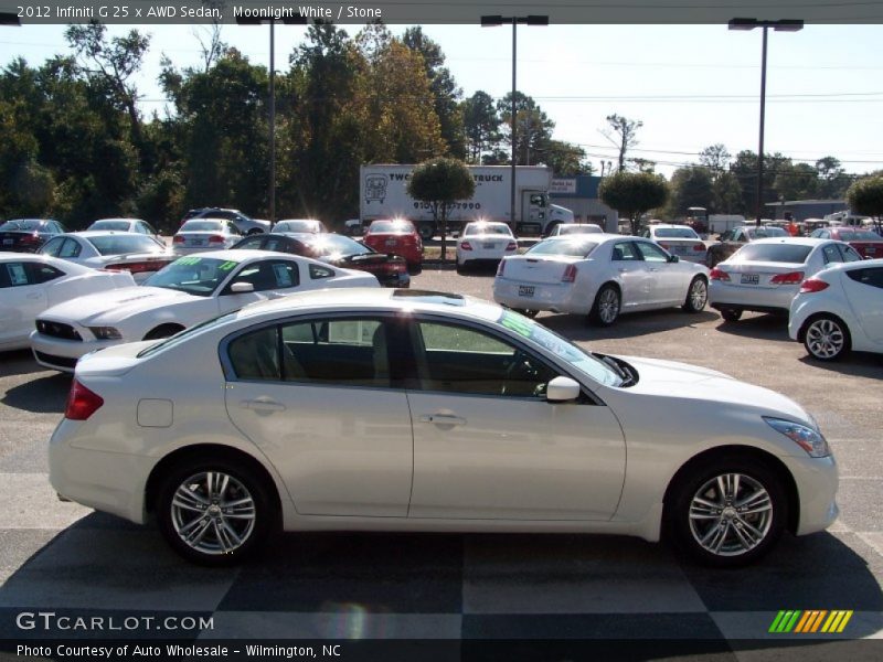 Moonlight White / Stone 2012 Infiniti G 25 x AWD Sedan
