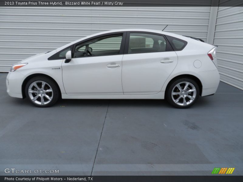 Blizzard White Pearl / Misty Gray 2013 Toyota Prius Three Hybrid