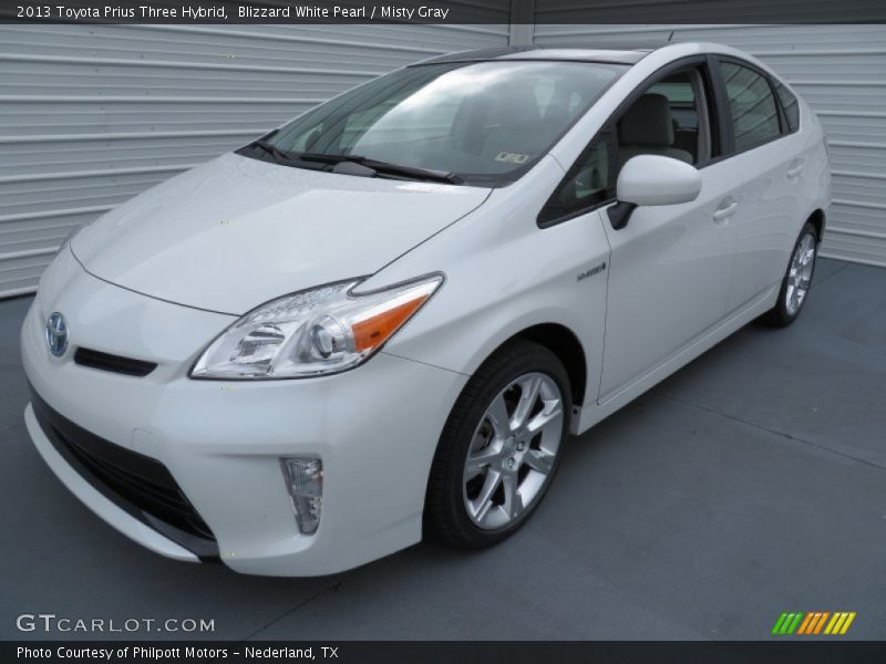 Blizzard White Pearl / Misty Gray 2013 Toyota Prius Three Hybrid