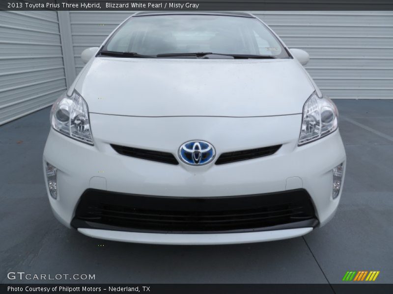 Blizzard White Pearl / Misty Gray 2013 Toyota Prius Three Hybrid