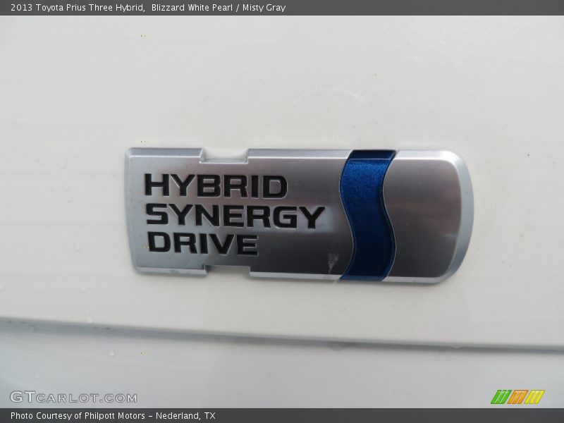 Blizzard White Pearl / Misty Gray 2013 Toyota Prius Three Hybrid