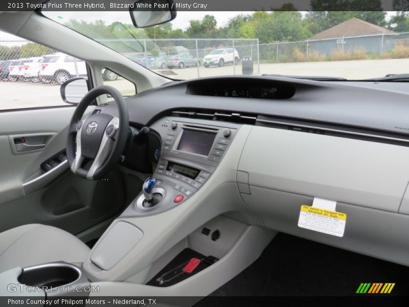 Blizzard White Pearl / Misty Gray 2013 Toyota Prius Three Hybrid