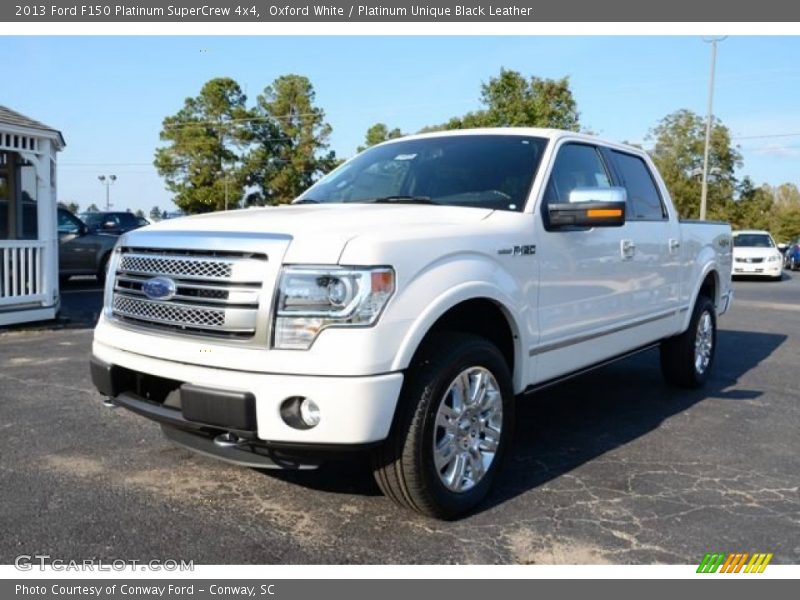 Oxford White / Platinum Unique Black Leather 2013 Ford F150 Platinum SuperCrew 4x4