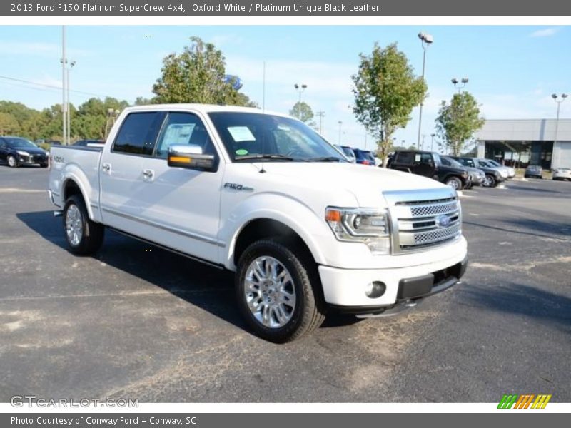 Oxford White / Platinum Unique Black Leather 2013 Ford F150 Platinum SuperCrew 4x4