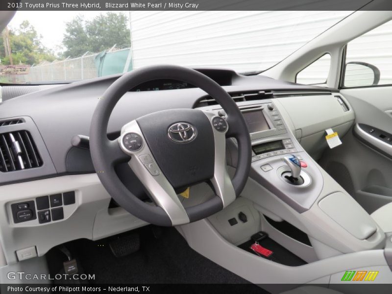 Blizzard White Pearl / Misty Gray 2013 Toyota Prius Three Hybrid