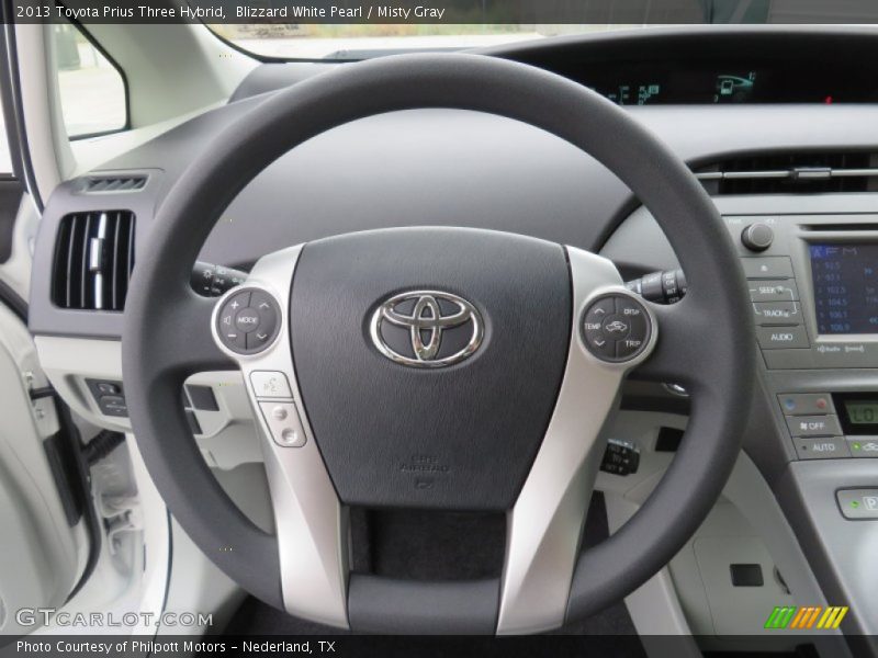Blizzard White Pearl / Misty Gray 2013 Toyota Prius Three Hybrid