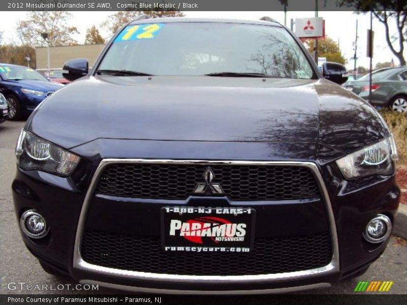 Cosmic Blue Metallic / Black 2012 Mitsubishi Outlander SE AWD