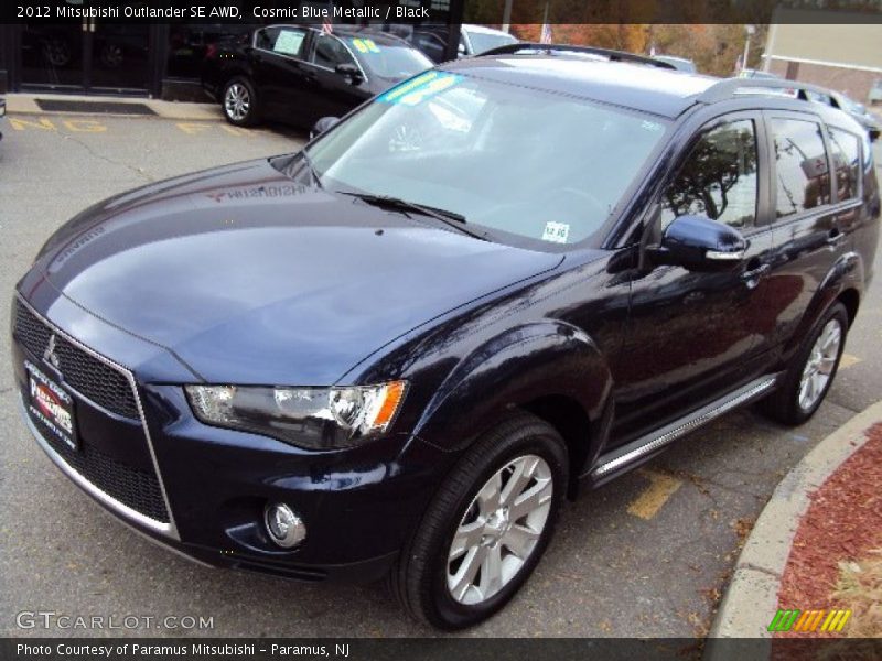 Cosmic Blue Metallic / Black 2012 Mitsubishi Outlander SE AWD