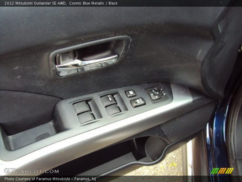 Cosmic Blue Metallic / Black 2012 Mitsubishi Outlander SE AWD
