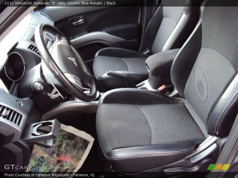 Cosmic Blue Metallic / Black 2012 Mitsubishi Outlander SE AWD