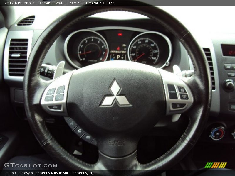 Cosmic Blue Metallic / Black 2012 Mitsubishi Outlander SE AWD