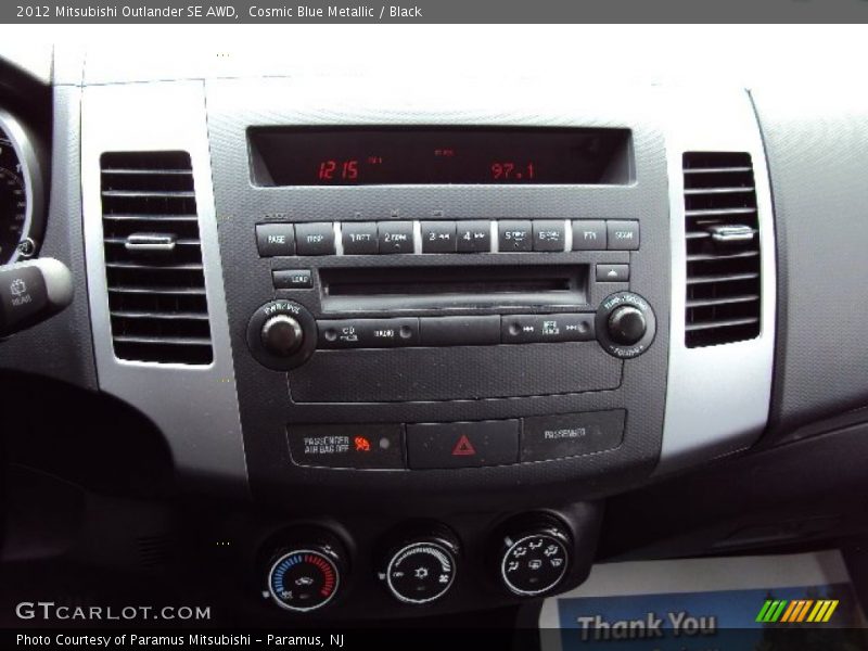 Cosmic Blue Metallic / Black 2012 Mitsubishi Outlander SE AWD