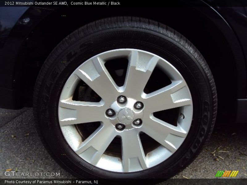 Cosmic Blue Metallic / Black 2012 Mitsubishi Outlander SE AWD