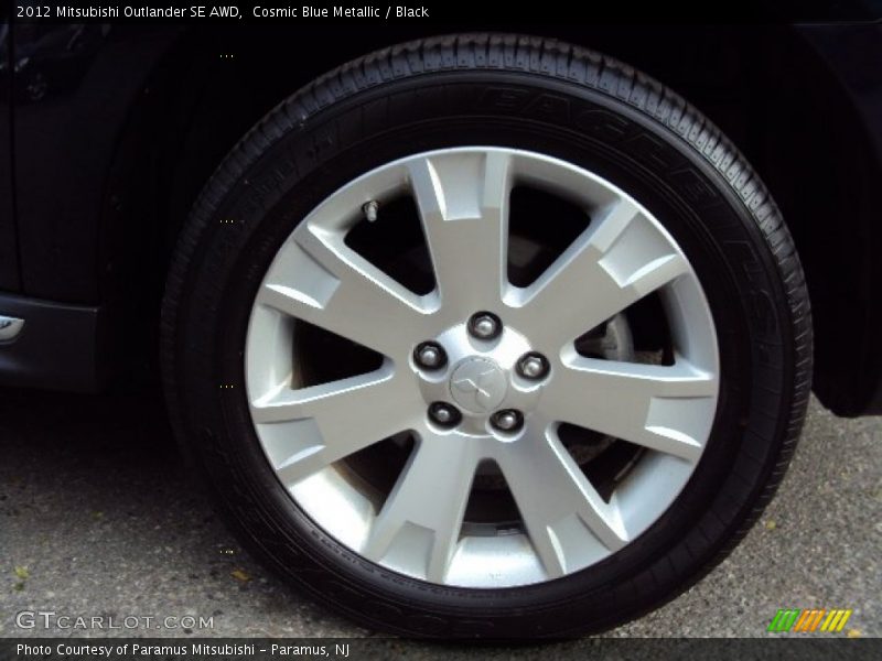 Cosmic Blue Metallic / Black 2012 Mitsubishi Outlander SE AWD