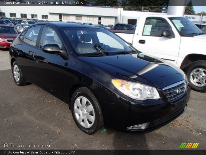 Black Pearl / Gray 2009 Hyundai Elantra GLS Sedan