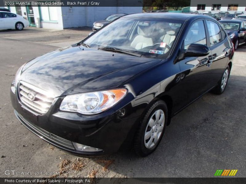 Black Pearl / Gray 2009 Hyundai Elantra GLS Sedan