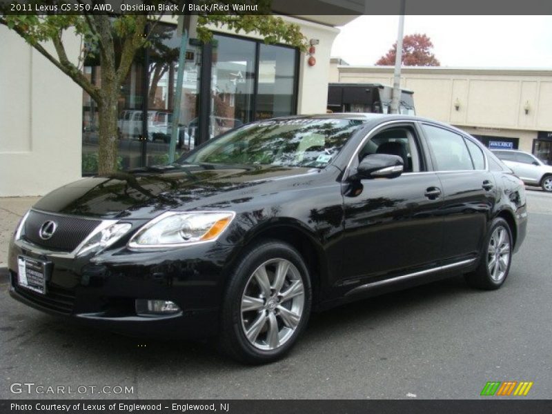 Obsidian Black / Black/Red Walnut 2011 Lexus GS 350 AWD