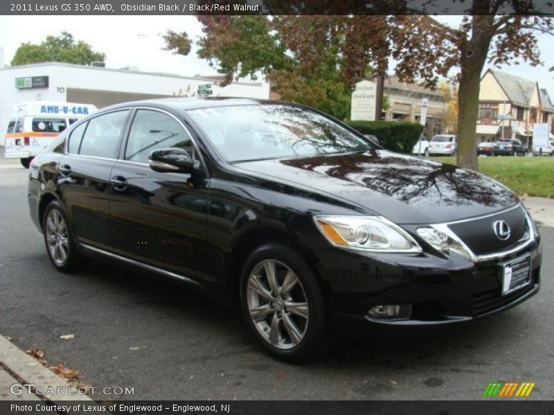Obsidian Black / Black/Red Walnut 2011 Lexus GS 350 AWD