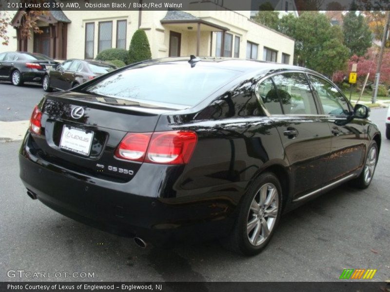 Obsidian Black / Black/Red Walnut 2011 Lexus GS 350 AWD