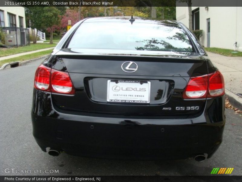 Obsidian Black / Black/Red Walnut 2011 Lexus GS 350 AWD