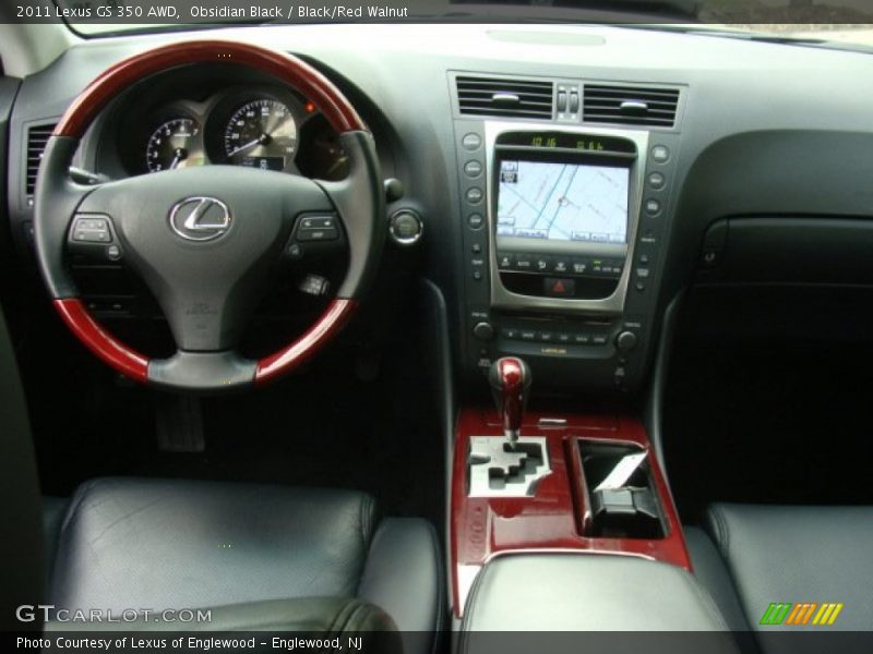 Obsidian Black / Black/Red Walnut 2011 Lexus GS 350 AWD