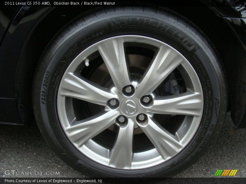 Obsidian Black / Black/Red Walnut 2011 Lexus GS 350 AWD