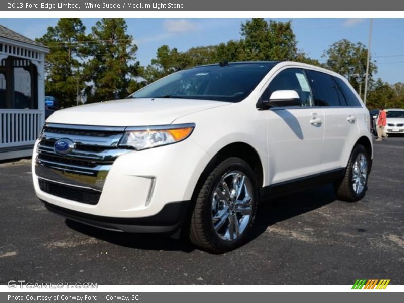 White Suede / Medium Light Stone 2013 Ford Edge Limited