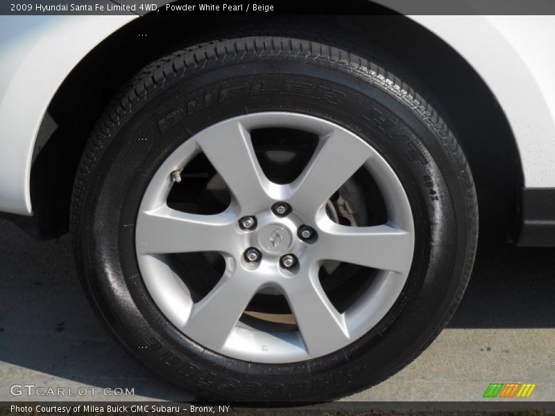 Powder White Pearl / Beige 2009 Hyundai Santa Fe Limited 4WD