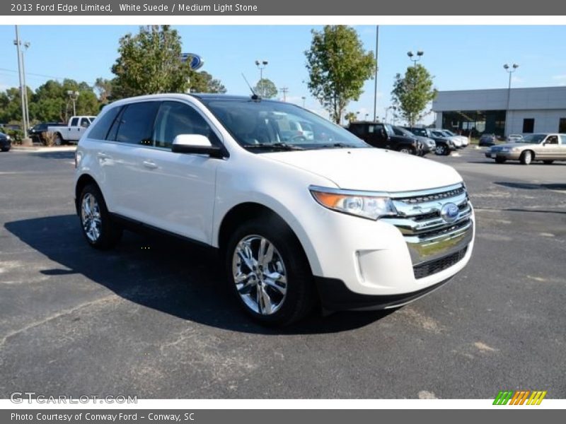 White Suede / Medium Light Stone 2013 Ford Edge Limited