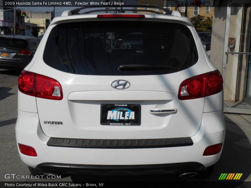 Powder White Pearl / Beige 2009 Hyundai Santa Fe Limited 4WD