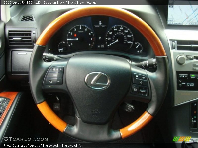 Obsidian Black / Black/Brown Walnut 2010 Lexus RX 350 AWD
