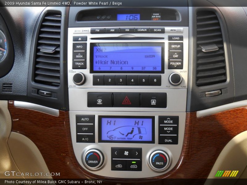 Powder White Pearl / Beige 2009 Hyundai Santa Fe Limited 4WD