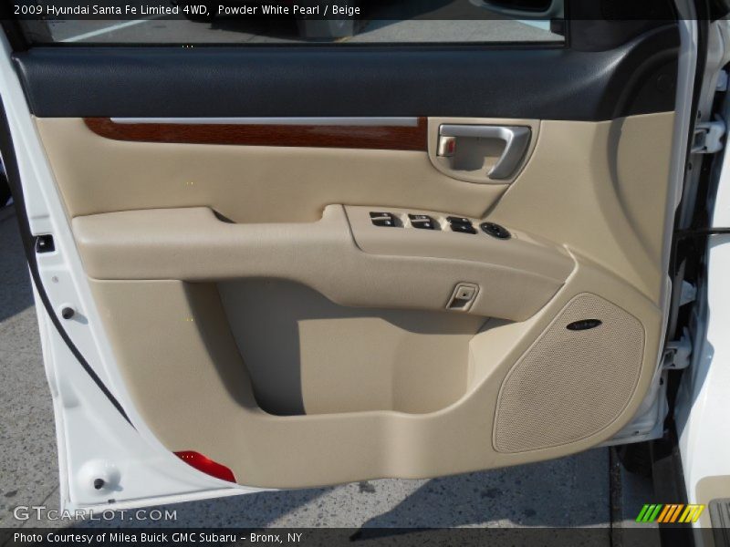Powder White Pearl / Beige 2009 Hyundai Santa Fe Limited 4WD