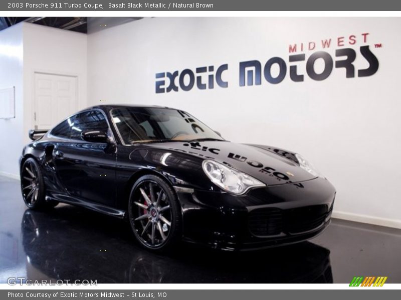 Basalt Black Metallic / Natural Brown 2003 Porsche 911 Turbo Coupe
