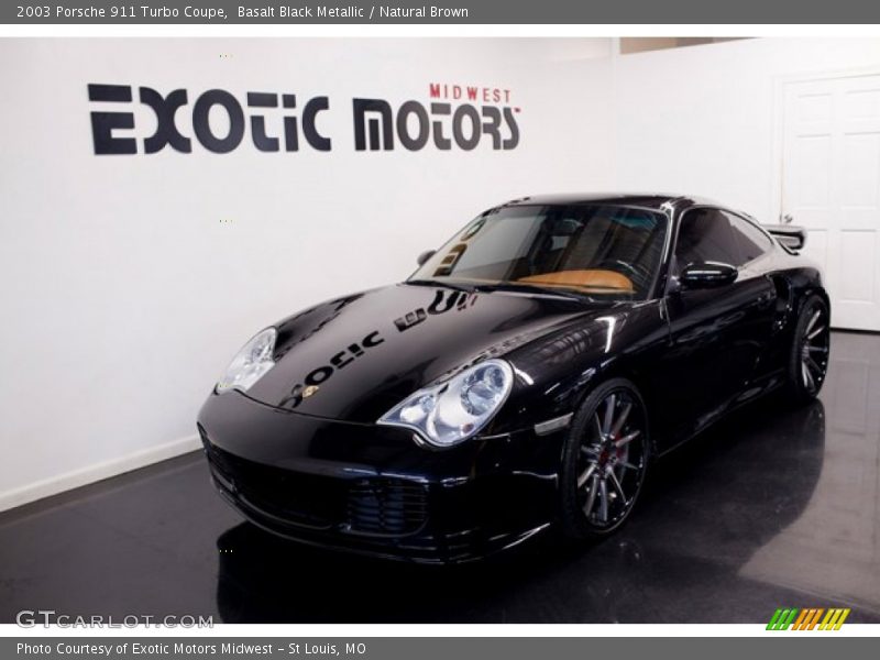 Basalt Black Metallic / Natural Brown 2003 Porsche 911 Turbo Coupe
